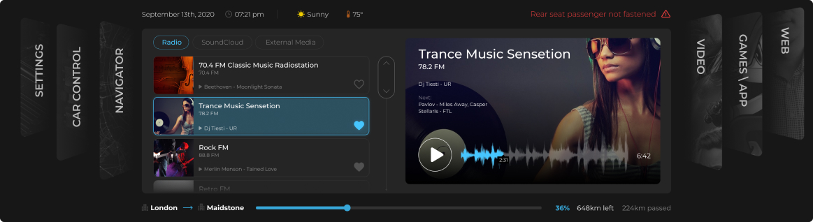 Car Music Player UI