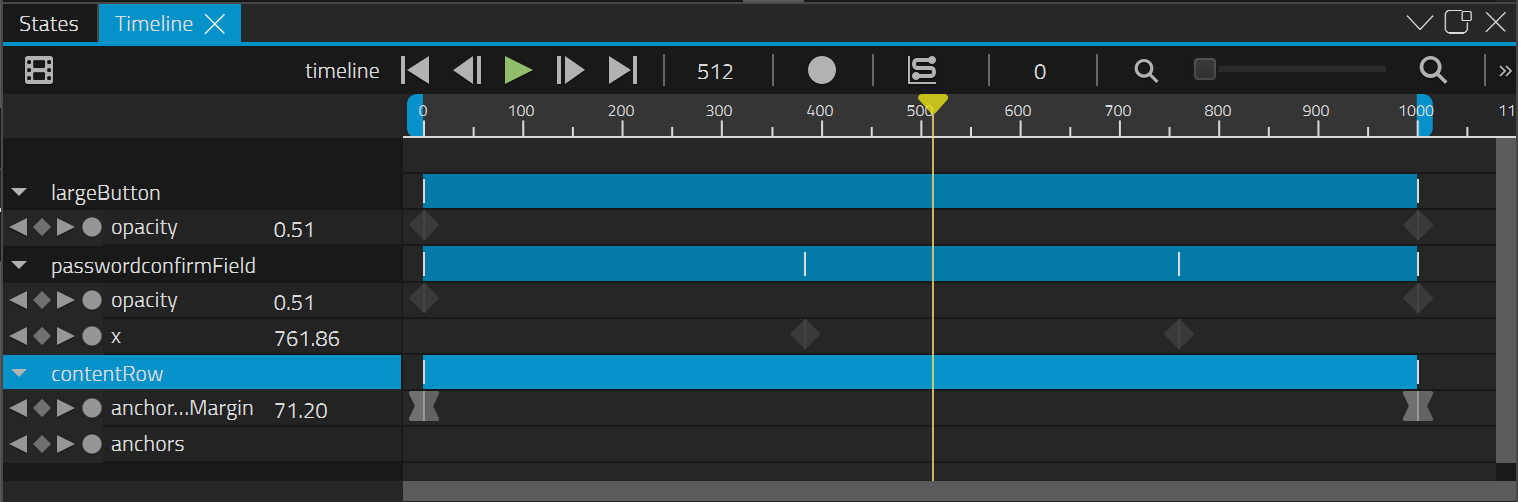 Animations Timeline in Qt Design Studio